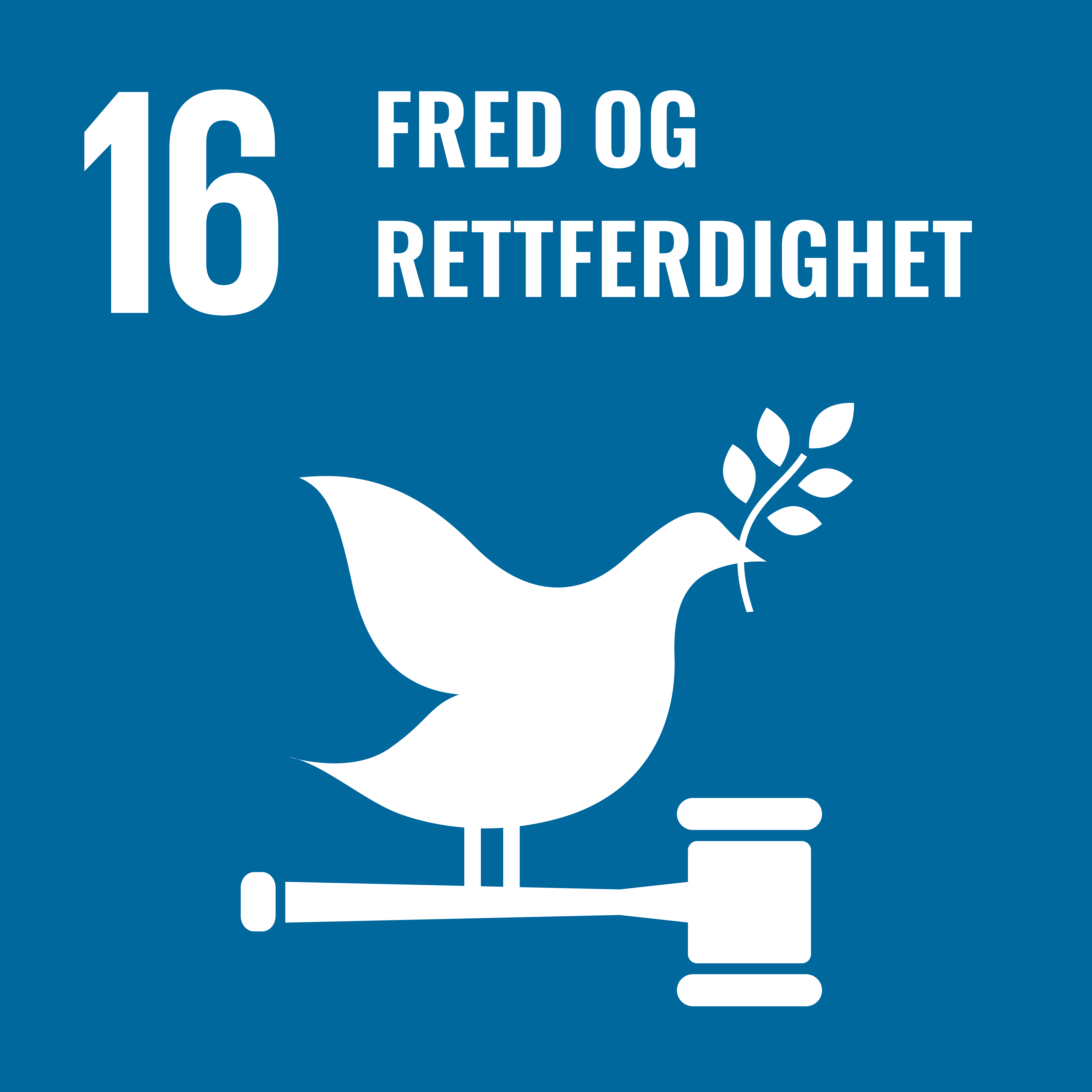 Logo for bærekraftsmål 16